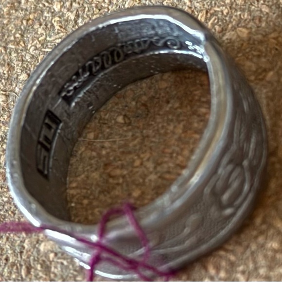 Vintage Men’s Wedding Band Ring “Costellano” Embossed Floral Matte sz10-10.25 - Picture 8 of 9